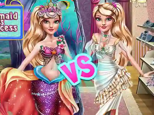 Gêm Ellie Mermaid vs Princess ar-lein