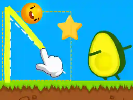 Gêm Where's My Avocado Draw Lines ar-lein