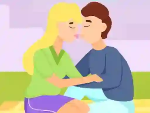 Gêm Romantic Secret Kiss ar-lein