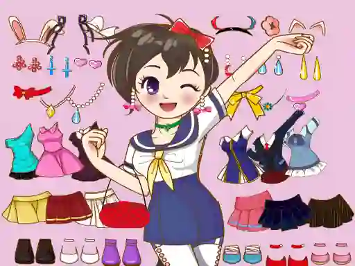 Gêm Anime Dress Up Mania ar-lein