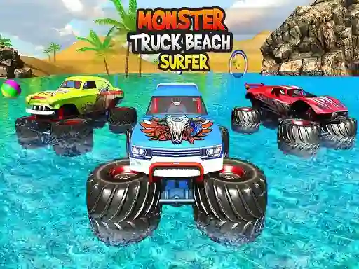 Gêm Monster Truck Beach Surfing ar-lein