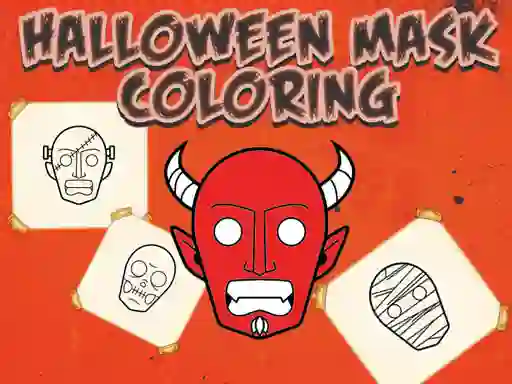 Gêm Halloween Mask Coloring Book ar-lein