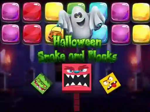 Gêm Halloween Snake and Blocks ar-lein
