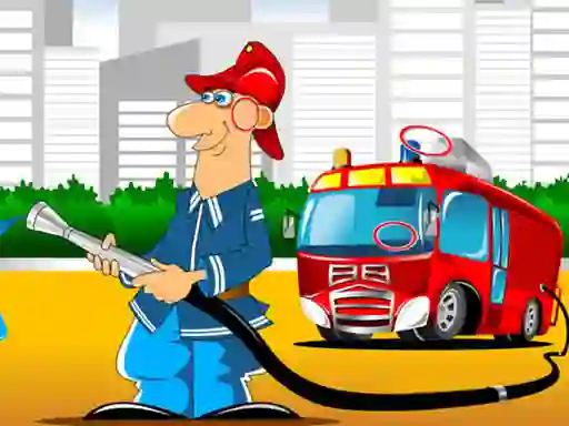 Gêm Fire Trucks Differences ar-lein