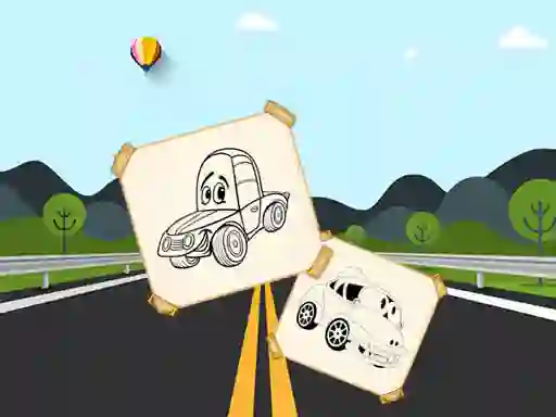 Gêm Funny Cars For Kids Coloring ar-lein