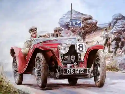 Gêm Painting Vintage Cars Jigsaw Puzzle 2 ar-lein