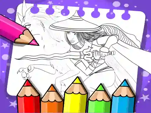 Gêm Raya And The Last Dragon Coloring Book ar-lein