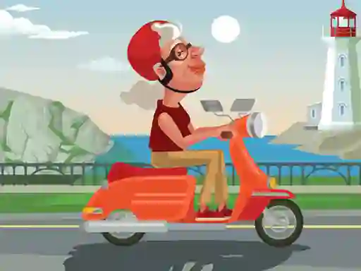 Gêm City Scooter Ride Coloring ar-lein