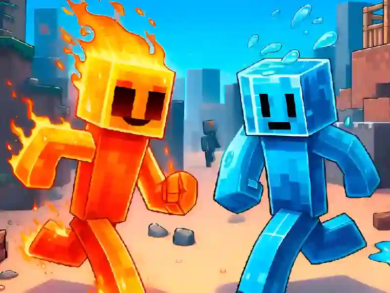 Gêm Fire and Water Stickman ar-lein
