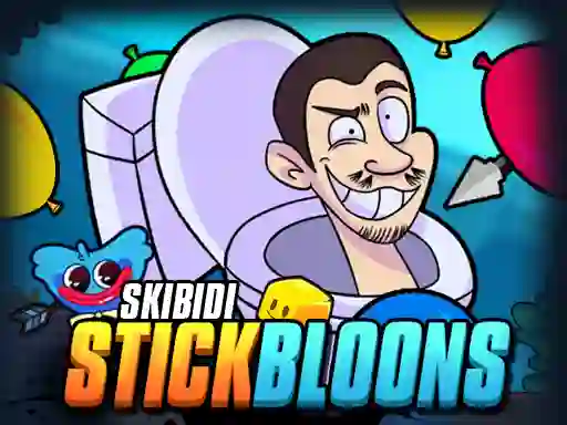 Gêm Skibidi Stick Bloons ar-lein