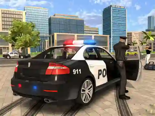 Gêm Cartoon Police Car ar-lein