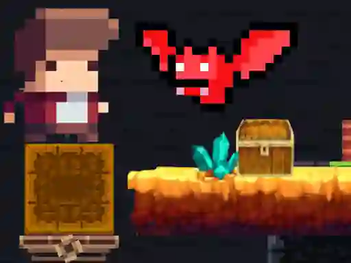 Gêm Tiny Man and Red Bat ar-lein
