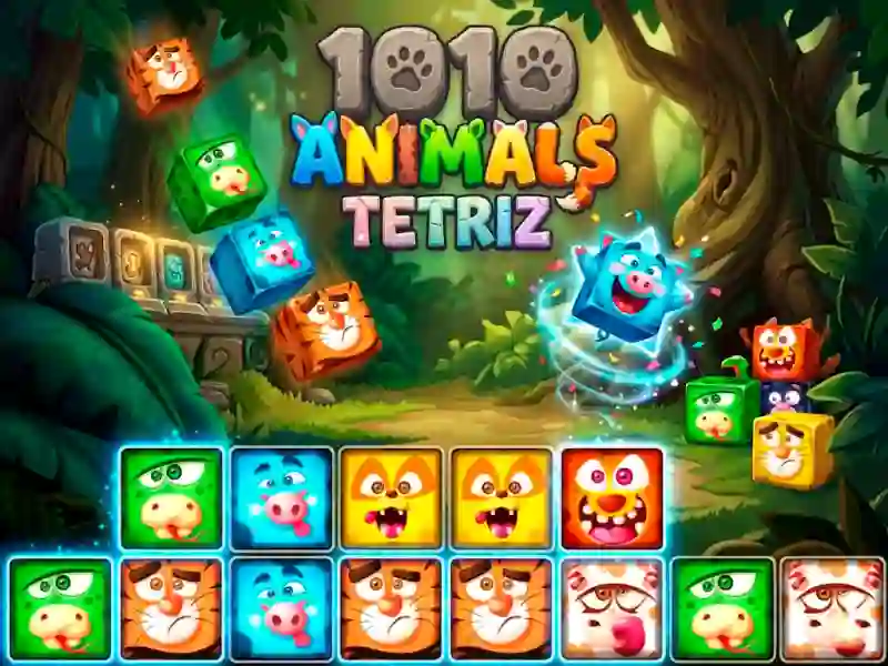 Gêm 1010 Animals Tetriz ar-lein