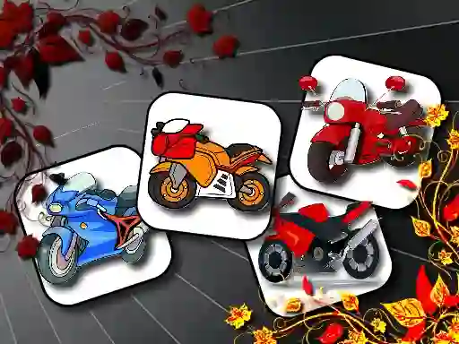 Gêm Cartoon Motorbikes Memory ar-lein