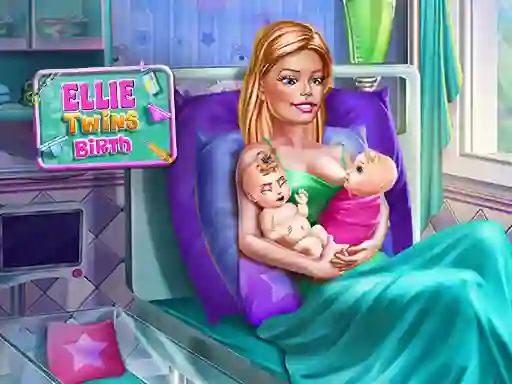 Gêm Ellie Twins Birth ar-lein