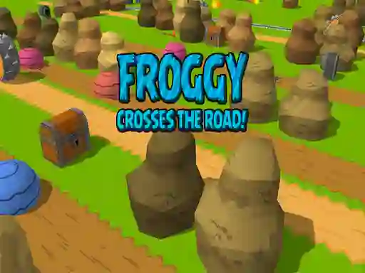 Gêm Froggy Crosses The Road! ar-lein
