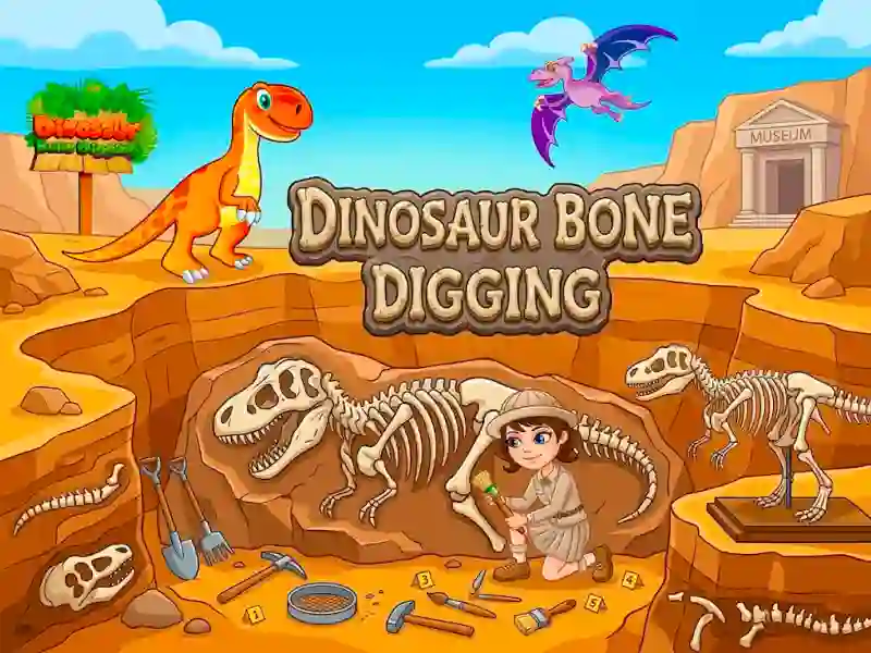 Gêm Dinosaur Bone Digging ar-lein