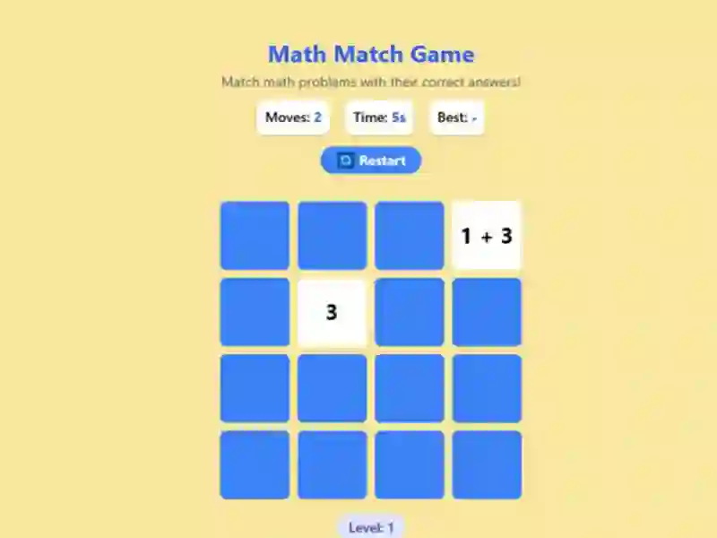 Gêm Math Match Game ar-lein