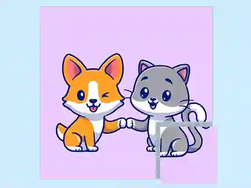 Gêm Cats and Dogs Puzzle ar-lein
