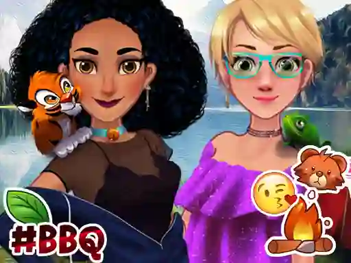 Gêm Jasmine & Rapunzel on Camping ar-lein