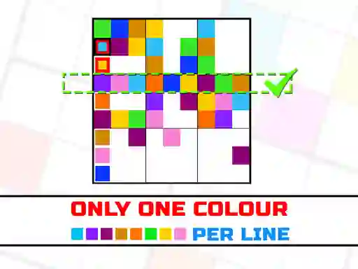 Gêm Only one color per line ar-lein