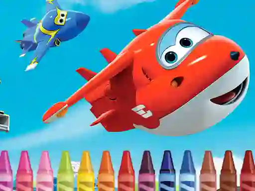 Gêm Superwings Coloring ar-lein