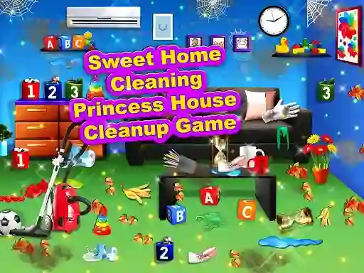 Gêm Sweet Home Cleaning: Princess House Cleanup Game ar-lein