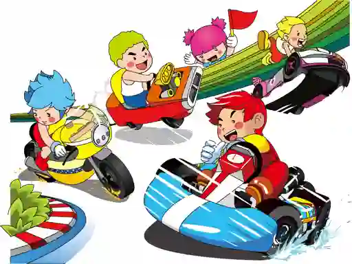 Gêm Cartoon Kart Puzzle ar-lein