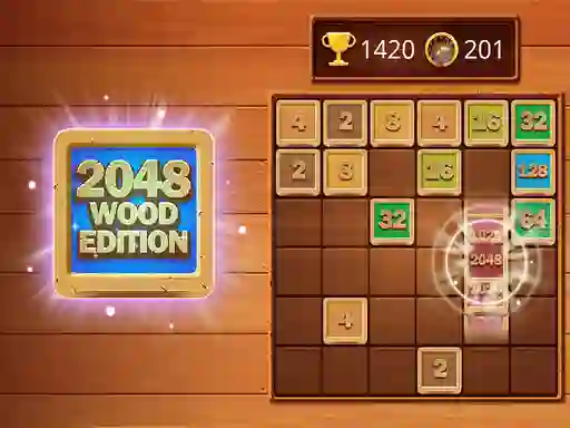 Gêm 2048 Wooden Edition ar-lein