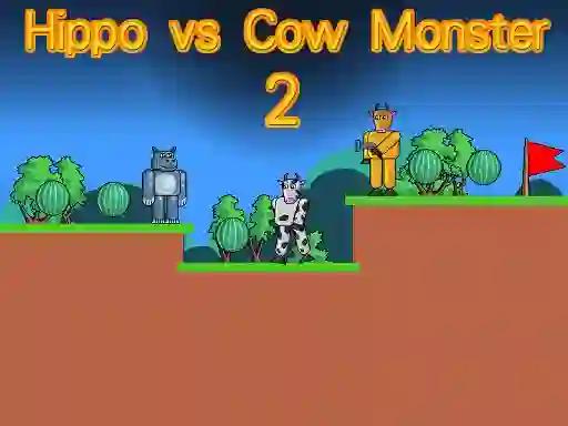 Gêm Hippo vs Cow Monster 2 ar-lein