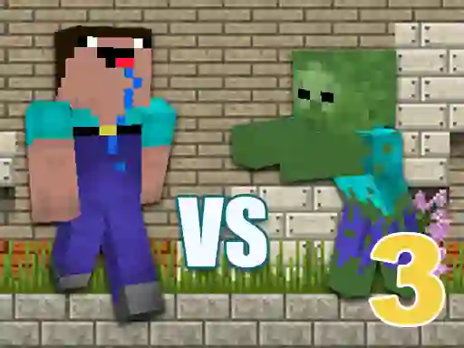 Gêm Noob vs Zombies 3 ar-lein