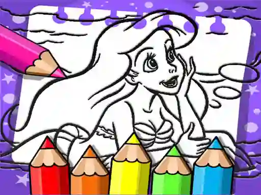 Gêm Ariel The Mermaid Coloring Book ar-lein