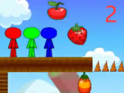 Gêm Stickman Bros In Fruit Island 2 ar-lein