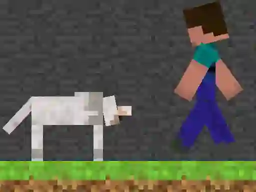 Gêm Steve and Wolf ar-lein
