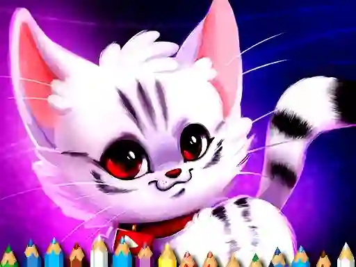 Gêm Cute Kitty Coloring ar-lein