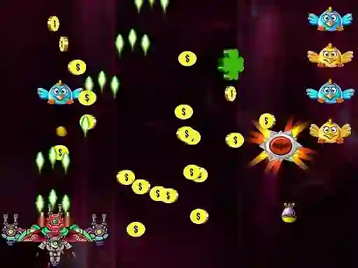 Gêm Space Attack Chicken Invaders ar-lein