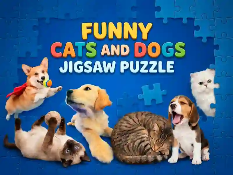 Gêm Funny Cats And Dogs Jigsaw Puzzle ar-lein