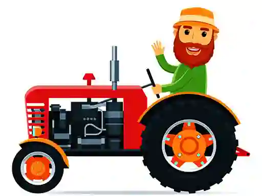 Gêm Cartoon Farm Traktors ar-lein