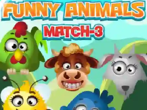 Gêm Funny Animals Match 3 ar-lein