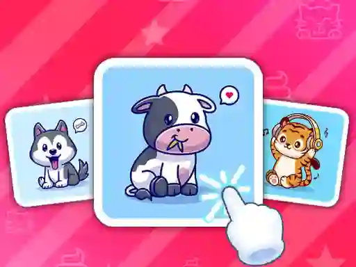Gêm Cute Animal Cards ar-lein