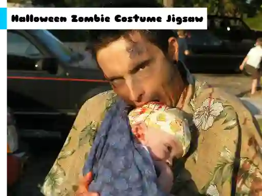 Gêm Halloween Zombie Costume Jigsaw ar-lein