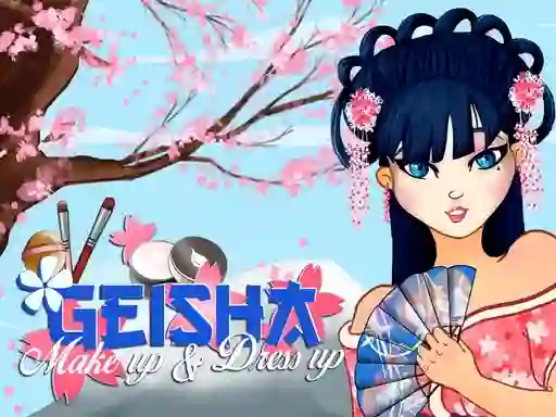 Gêm Geisha make up and dress up ar-lein