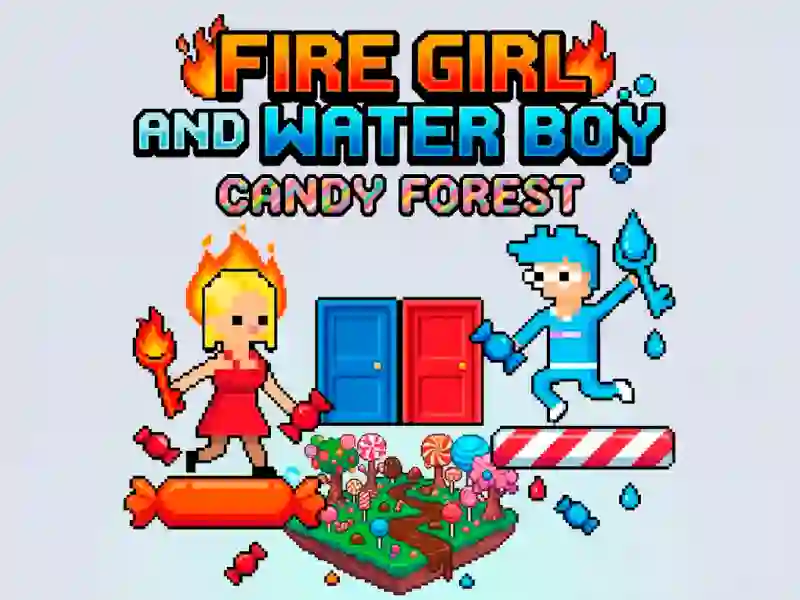 Gêm Fire Girl and Water Boy Candy Forest ar-lein