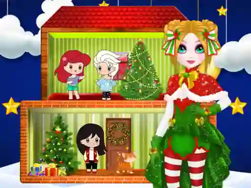 Gêm Christmas Puppet Princess House ar-lein