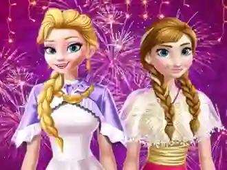 Gêm Ellie and Annie New Year Eve Party ar-lein