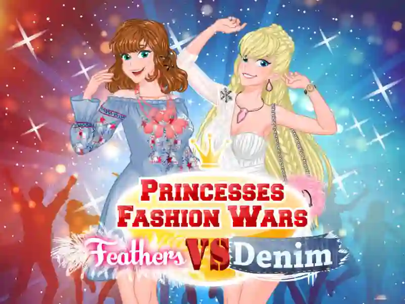 Gêm Princesses Fashion Wars Feathers VS Denim ar-lein