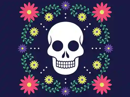 Gêm Colorful Skull Jigsaw ar-lein