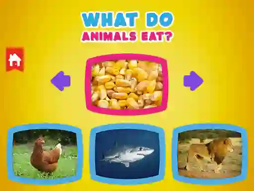 Gêm What Do Animals Eat? ar-lein