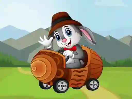 Gêm Cartoon Animals In Cars Match 3 ar-lein