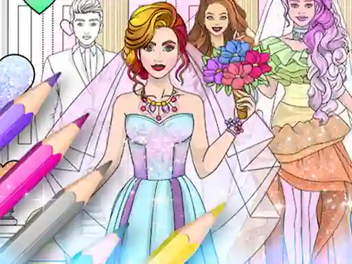 Gêm Wedding Coloring Dress Up ar-lein